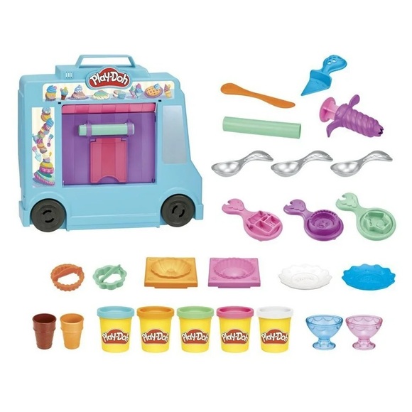 🆕 Play-Doh Ice Cream Truck Playset With 20 Tools & 5 Modeling Compound Colors - Picture 2 of 7
